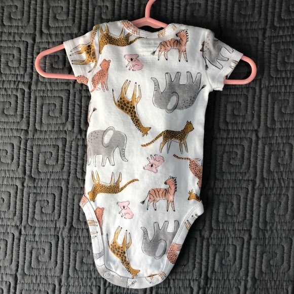 Carter's Just One You Baby Girl Animal Print White Newbown 0m 2 Piece - Picture 3 of 7